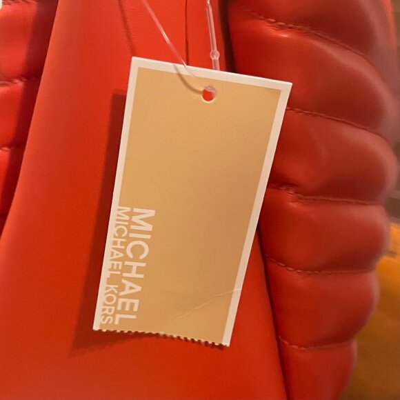 NWT Michael Kors Whitney Quilted Tote in Orange with Gold Hardware w/dustbag - Picture 13 of 14